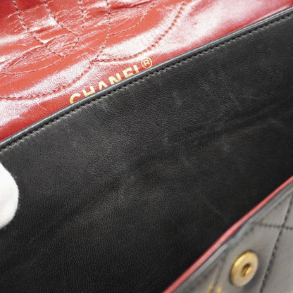 Chanel Shoulder Bag Matelasse Paris Limited Edition Lambskin Black Gold Silver