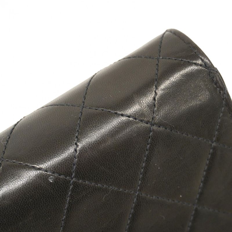 Chanel Shoulder Bag Matelasse Lambskin Black Gold Hardware Women