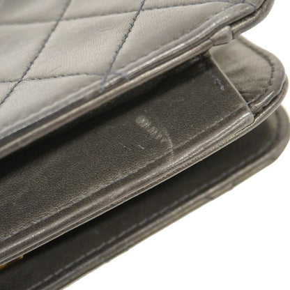 Chanel Shoulder Bag Matelasse Lambskin Black Gold Hardware Women