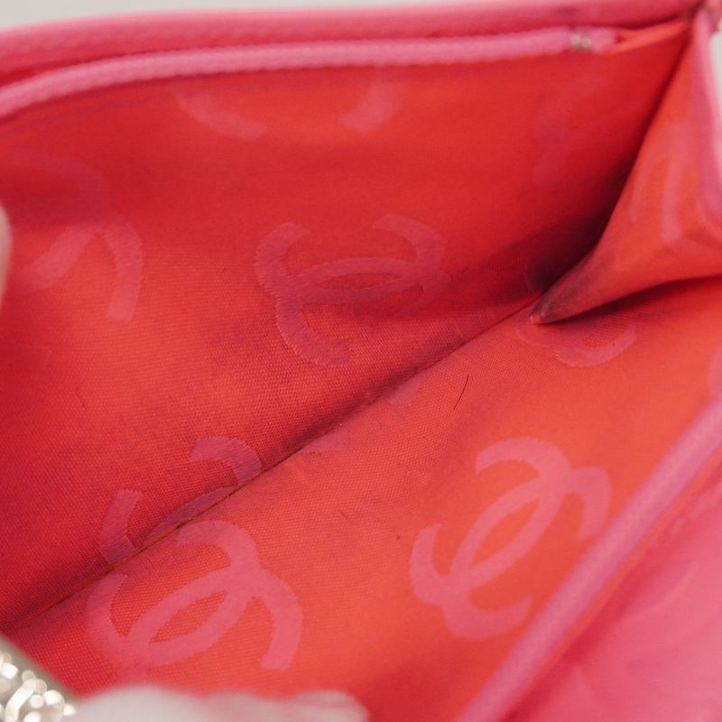 Chanel Long Wallet Cambon Lambskin Black Silver Hardware Women