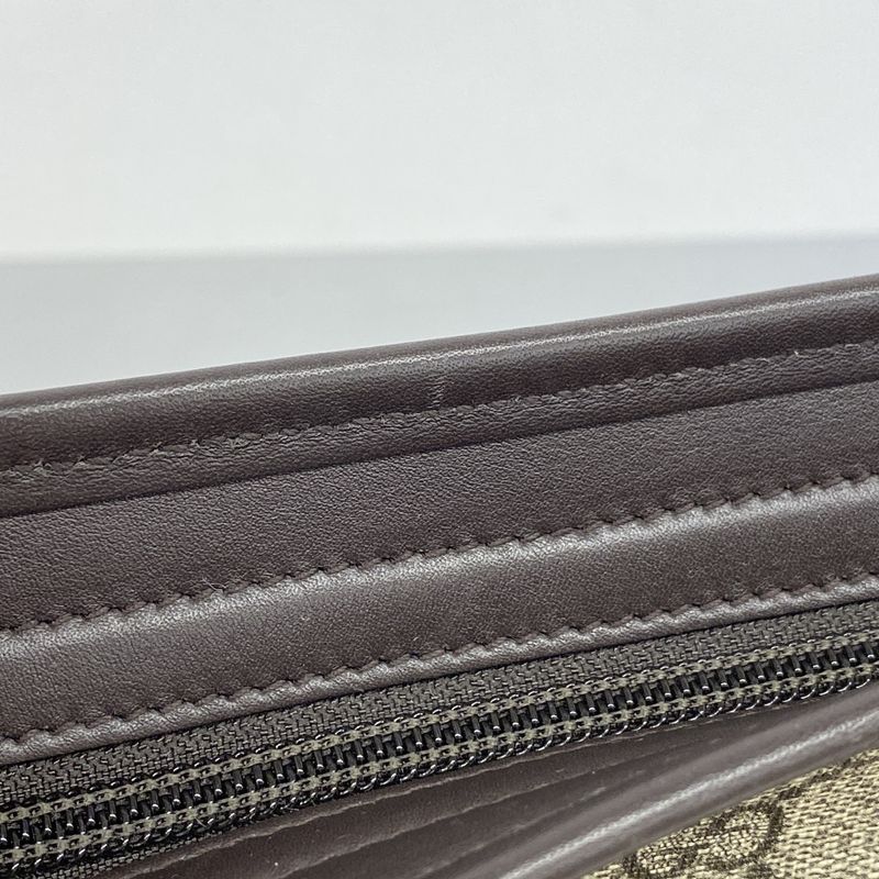 Gucci Shoulder Bag GG Supreme 388924 PVC Brown Chien Pan Gold Hardware Women