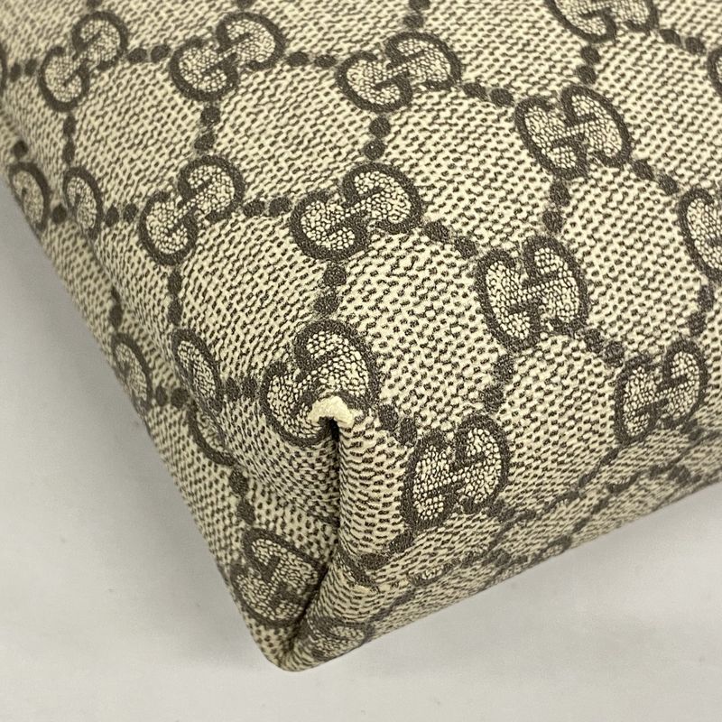 Gucci Shoulder Bag GG Supreme 388924 PVC Brown Chien Pan Gold Hardware Women