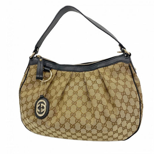 Gucci Shoulder Bag GG Canvas Sookie 232955 Canvas Brown Black Chien Pan Gold