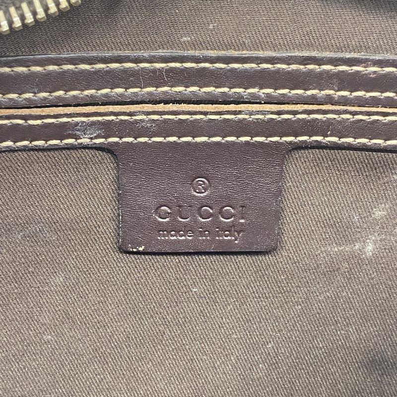 Gucci Shoulder Bag GG Supreme 201447 PVC Brown Chien Pan Gold Hardware Women