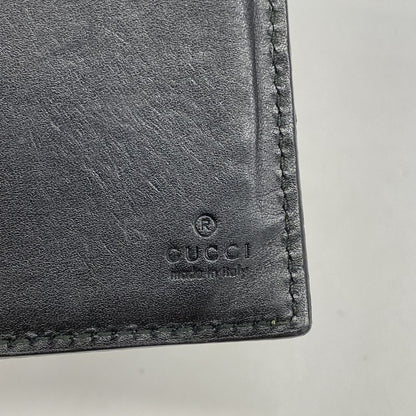 Guccissima 481727 Leather Black Silver Hardware Men Women Unisex Long Wallet