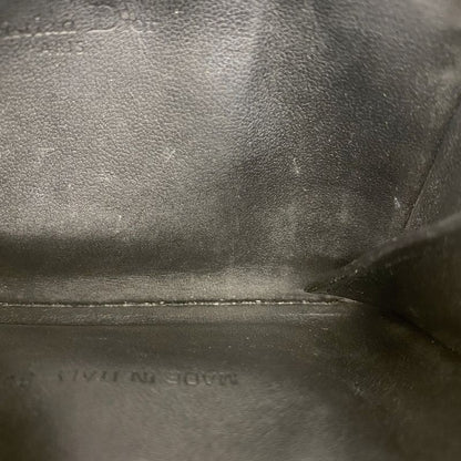 Christian Dior Coin Case Cannage Leather Black Chien Pan Gold Hardware Women