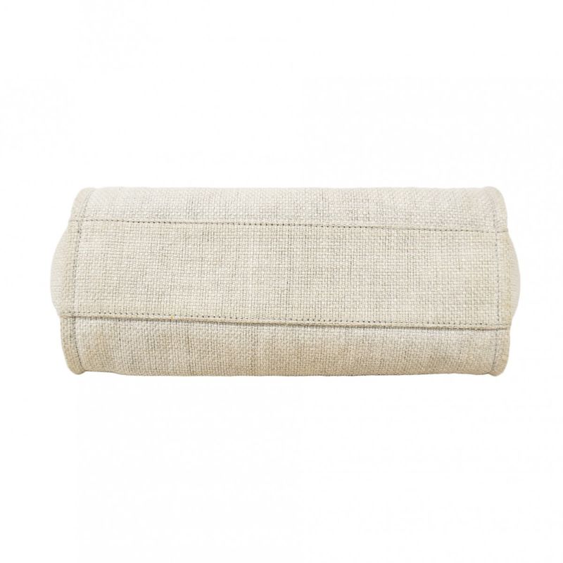 Chanel Tote Bag Deauville Raffia Gray Black Silver Hardware Women's