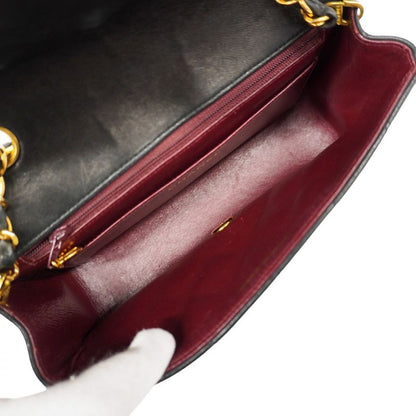 Chanel Shoulder Bag Diana Lambskin Black Gold Hardware Women