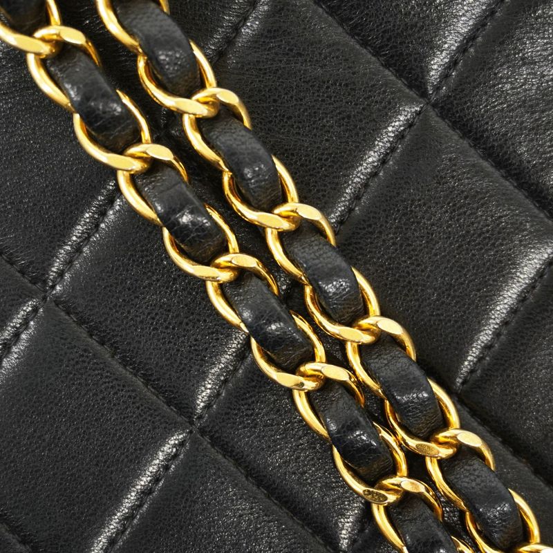 Chanel Shoulder Bag Diana Lambskin Black Gold Hardware Women