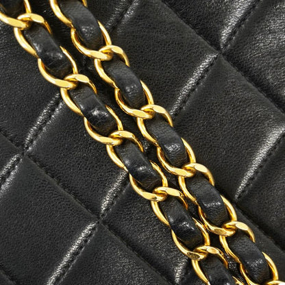 Chanel Shoulder Bag Diana Lambskin Black Gold Hardware Women