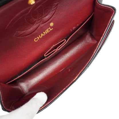 Chanel Shoulder Bag Matelasse Lambskin Black Gold Hardware Women