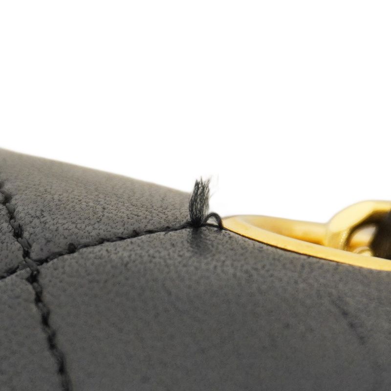 Chanel Shoulder Bag Matelasse Lambskin Black Gold Hardware Women