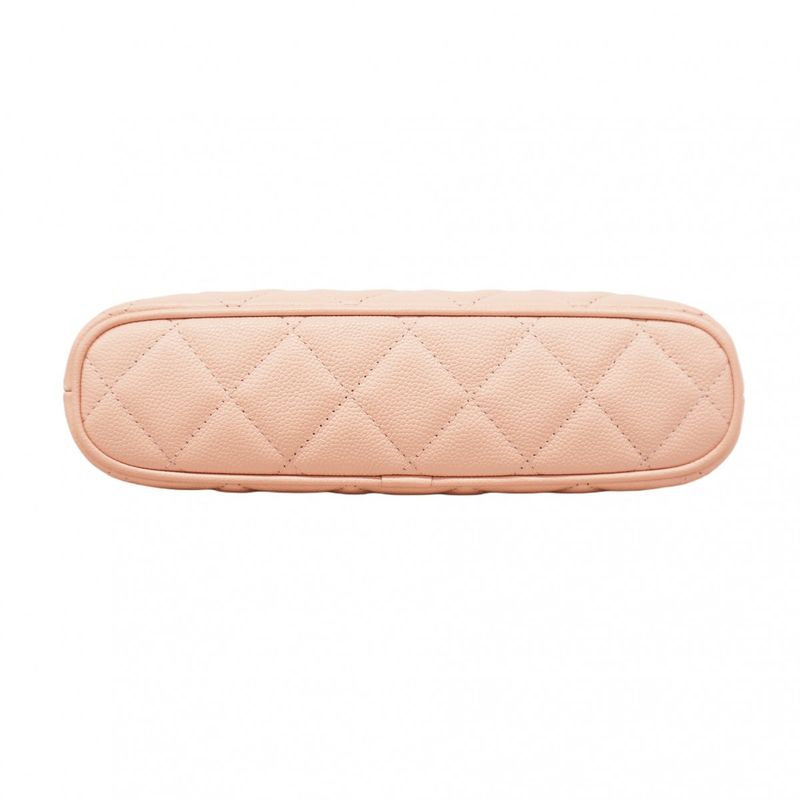 Chanel Shoulder Bag Matelasse Caviar Skin Pink Gold Hardware Women