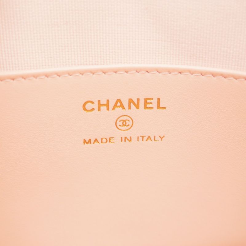 Chanel Shoulder Bag Matelasse Caviar Skin Pink Gold Hardware Women