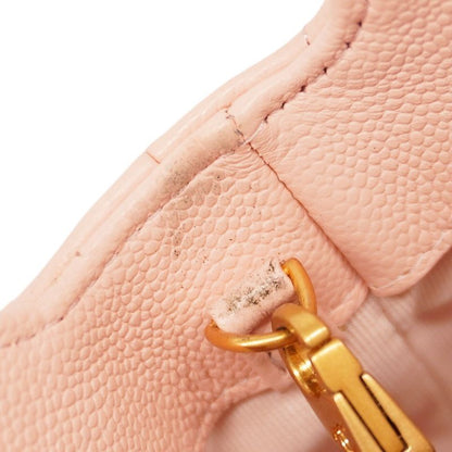 Chanel Shoulder Bag Matelasse Caviar Skin Pink Gold Hardware Women