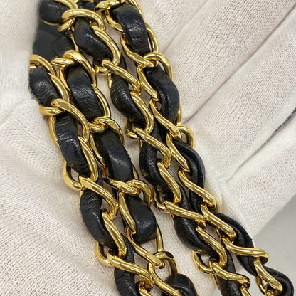 Chanel Shoulder Bag Matelasse Lambskin Black Gold Hardware Women