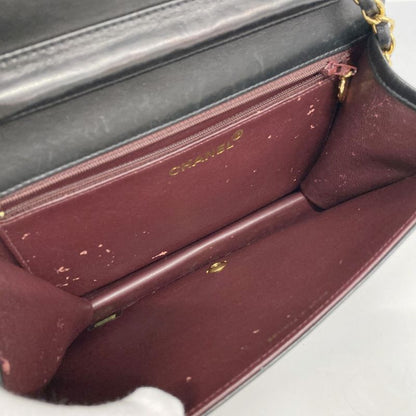 Chanel Shoulder Bag Matelasse Lambskin Black Gold Hardware Women