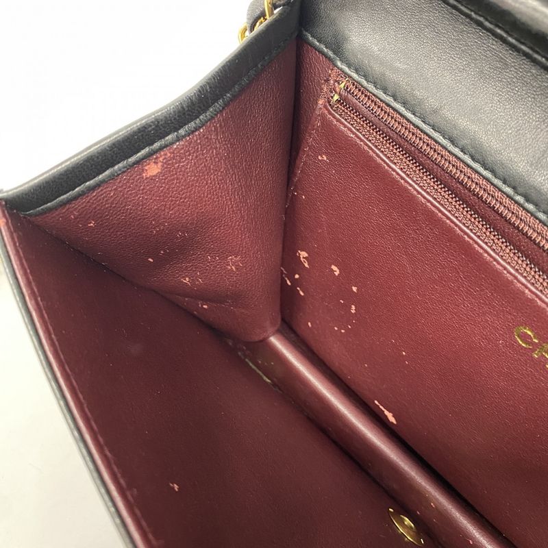 Chanel Shoulder Bag Matelasse Lambskin Black Gold Hardware Women