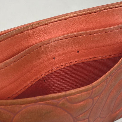 Chanel Card Case Camellia Lambskin Salmon Pink Silver Hardware Women