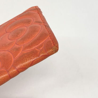 Chanel Card Case Camellia Lambskin Salmon Pink Silver Hardware Women