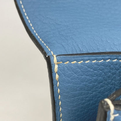 Hermes Handbag Sac A Depeches 27 Taurillon Blue Jean Silver Hardware □I