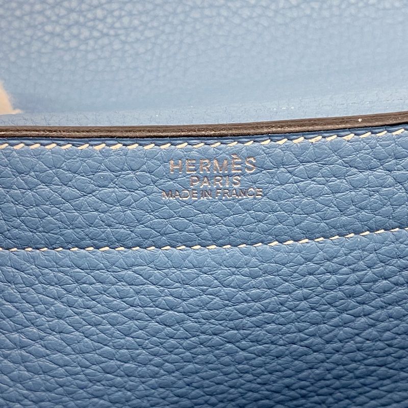 Hermes Handbag Sac A Depeches 27 Taurillon Blue Jean Silver Hardware □I