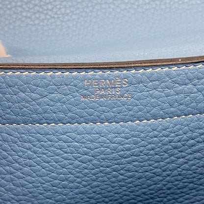 Hermes Handbag Sac A Depeches 27 Taurillon Blue Jean Silver Hardware □I
