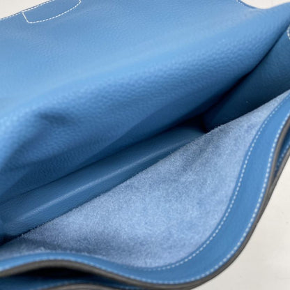 Hermes Handbag Sac A Depeches 27 Taurillon Blue Jean Silver Hardware □I