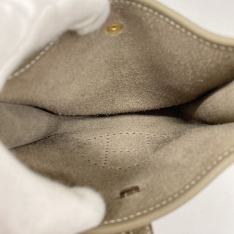 Hermes Pochette Evelyn TPM Taurillon Clemence Etoupe Gold Hardware W Engraved