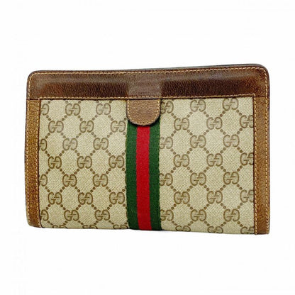 Gucci Clutch Bag GG Supreme Sherry Line 37 014 2125 PVC Brown Ladies