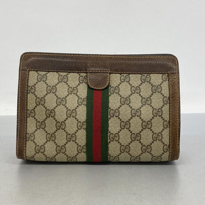 Gucci Clutch Bag GG Supreme Sherry Line 37 014 2125 PVC Brown Ladies