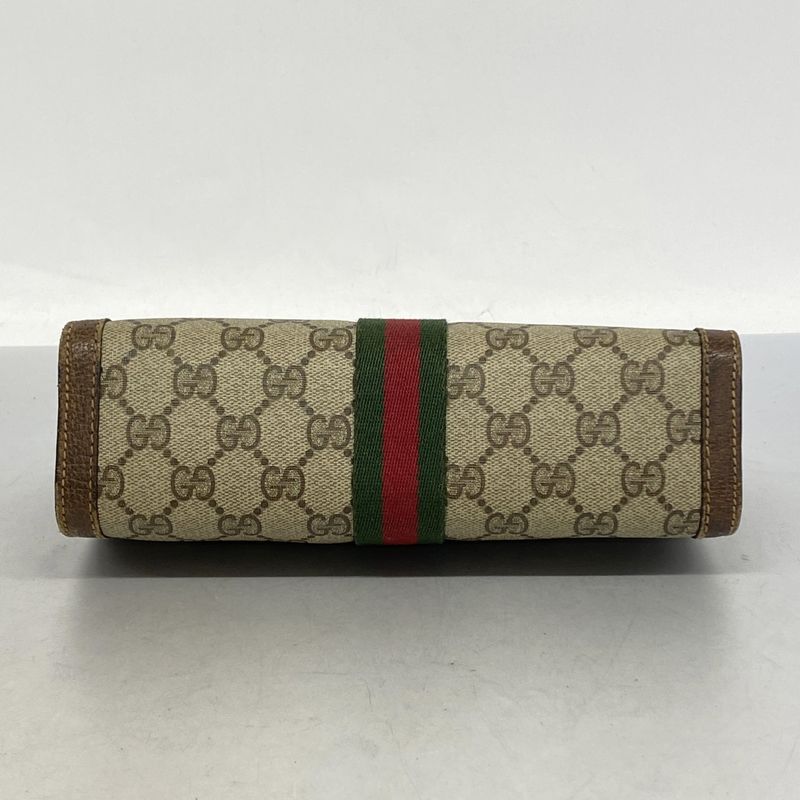Gucci Clutch Bag GG Supreme Sherry Line 37 014 2125 PVC Brown Ladies