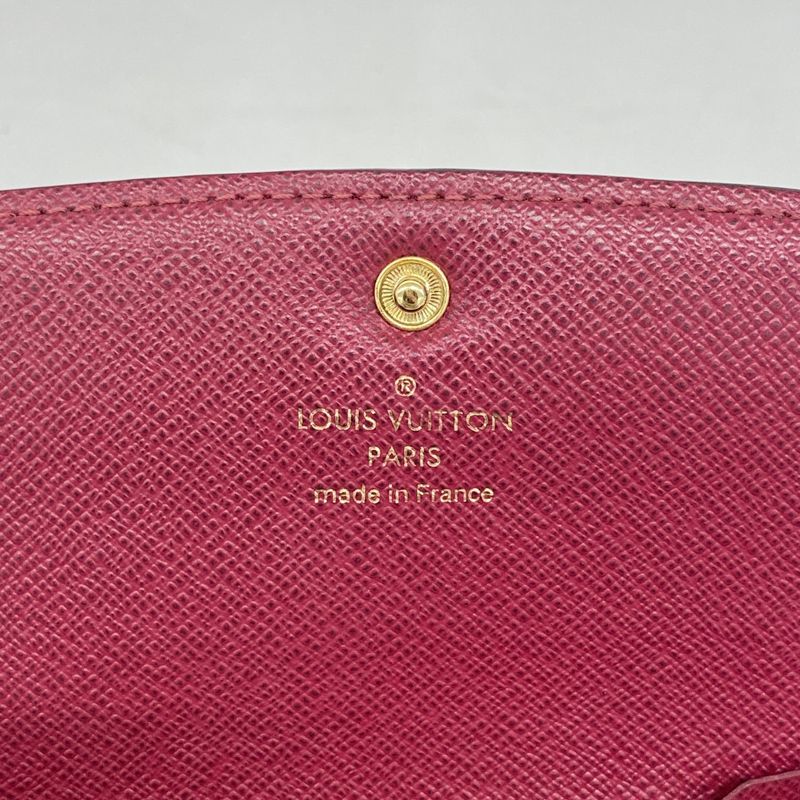 Louis Vuitton Long Wallet Monogram Portefeuille Emily M60697 Brown Fuchsia
