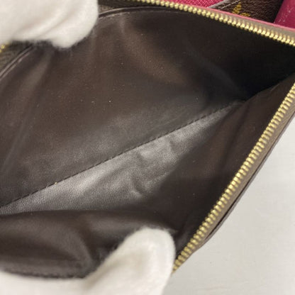 Louis Vuitton Long Wallet Monogram Portefeuille Emily M60697 Brown Fuchsia
