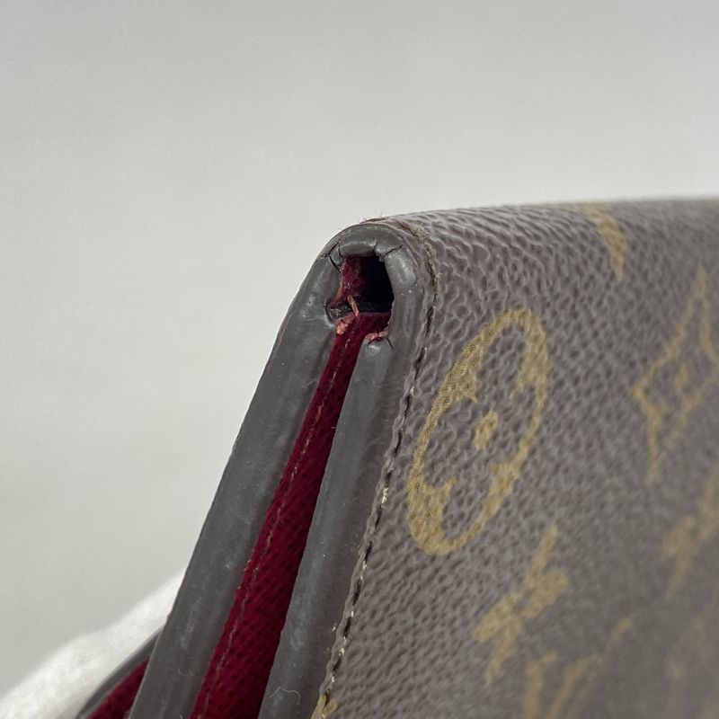 Louis Vuitton Long Wallet Monogram Portefeuille Emily M60697 Brown Fuchsia