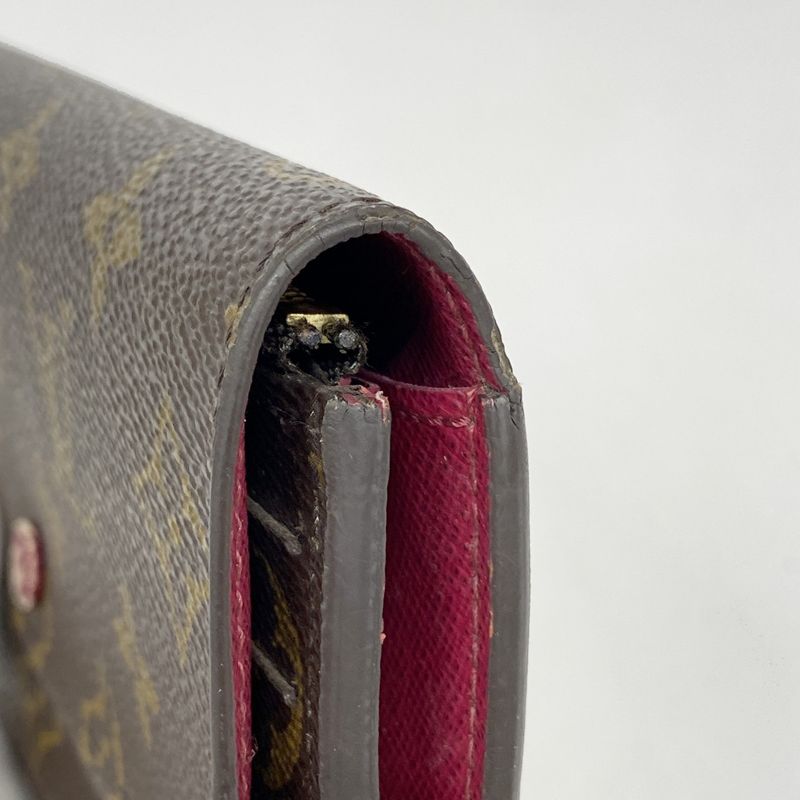 Louis Vuitton Long Wallet Monogram Portefeuille Emily M60697 Brown Fuchsia