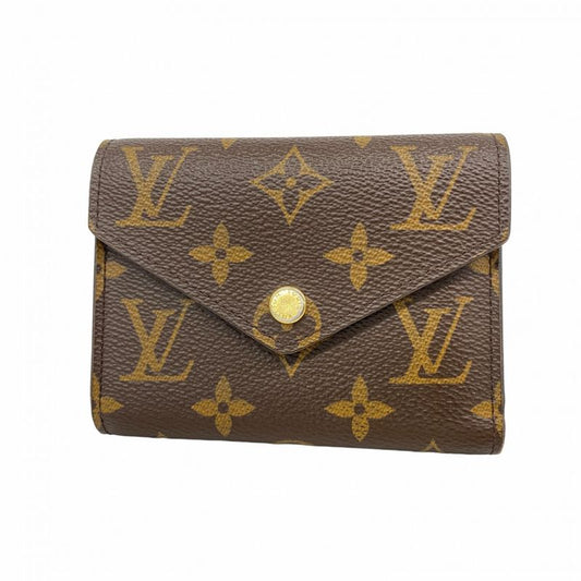 Louis Vuitton Trifold Wallet Monogram Portefeuille Victorine M62472 Brown Ladies