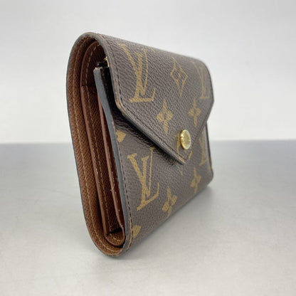 Louis Vuitton Trifold Wallet Monogram Portefeuille Victorine M62472 Brown Ladies