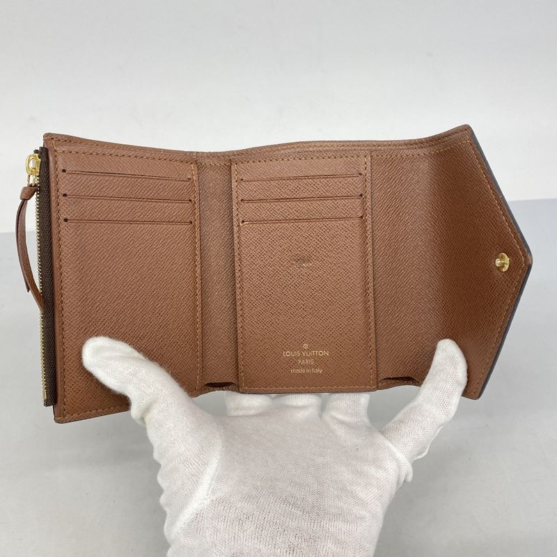 Louis Vuitton Trifold Wallet Monogram Portefeuille Victorine M62472 Brown Ladies