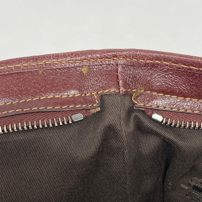 Gucci Shoulder Bag GG Canvas 113013 Canvas Brown Bordeaux Silver Hardware Women