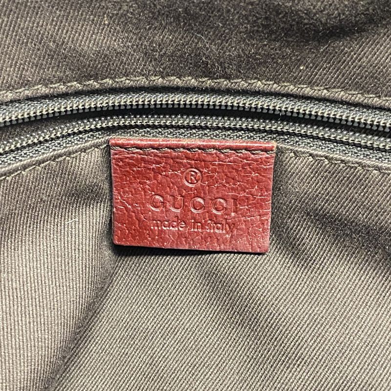 Gucci Shoulder Bag GG Canvas 113013 Canvas Brown Bordeaux Silver Hardware Women