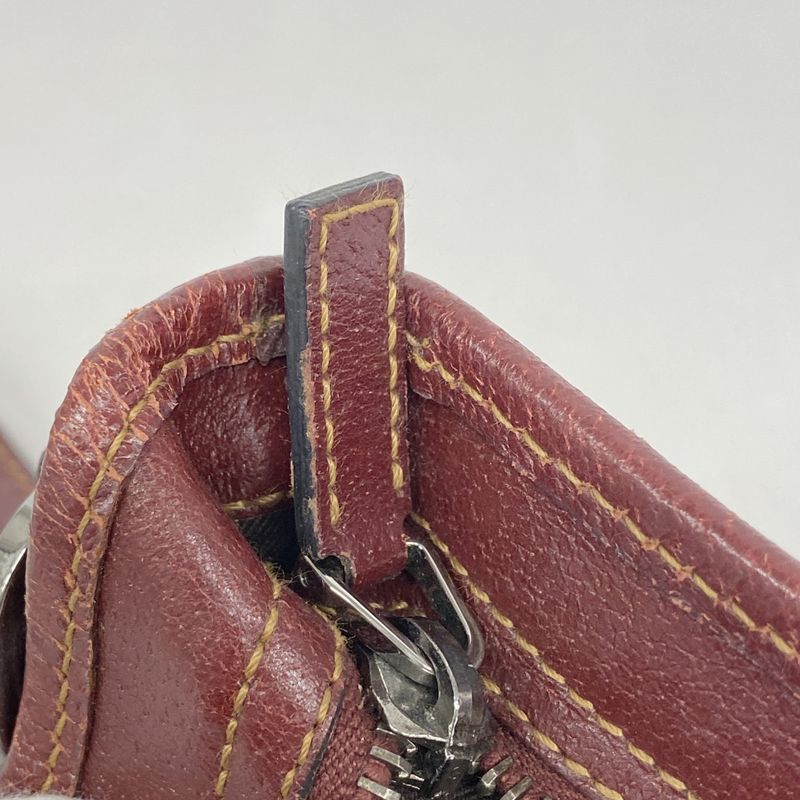 Gucci Shoulder Bag GG Canvas 113013 Canvas Brown Bordeaux Silver Hardware Women