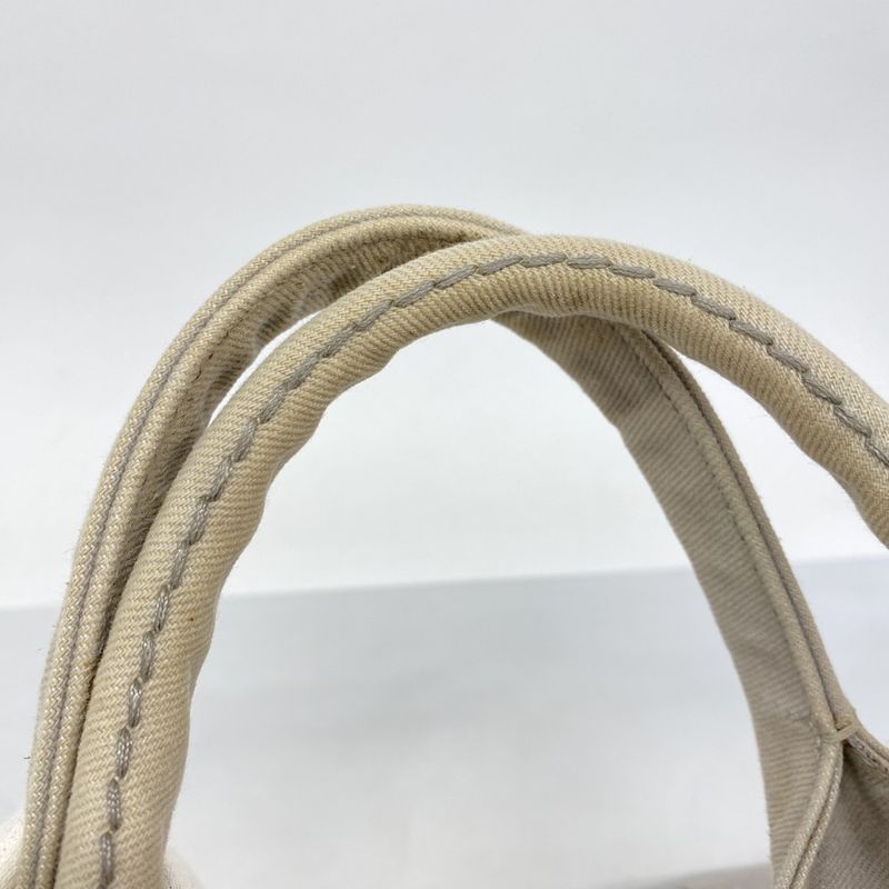 Prada Tote Bag Canapa Canvas Light Gray Gold Hardware Women's