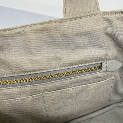 Prada Tote Bag Canapa Canvas Light Gray Gold Hardware Women's