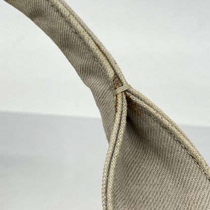 Prada Tote Bag Canapa Canvas Light Gray Gold Hardware Women's