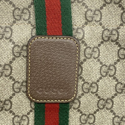 Gucci Tote Bag GG Supreme Sherry Line 763287 PVC Brown Silver Hardware Women