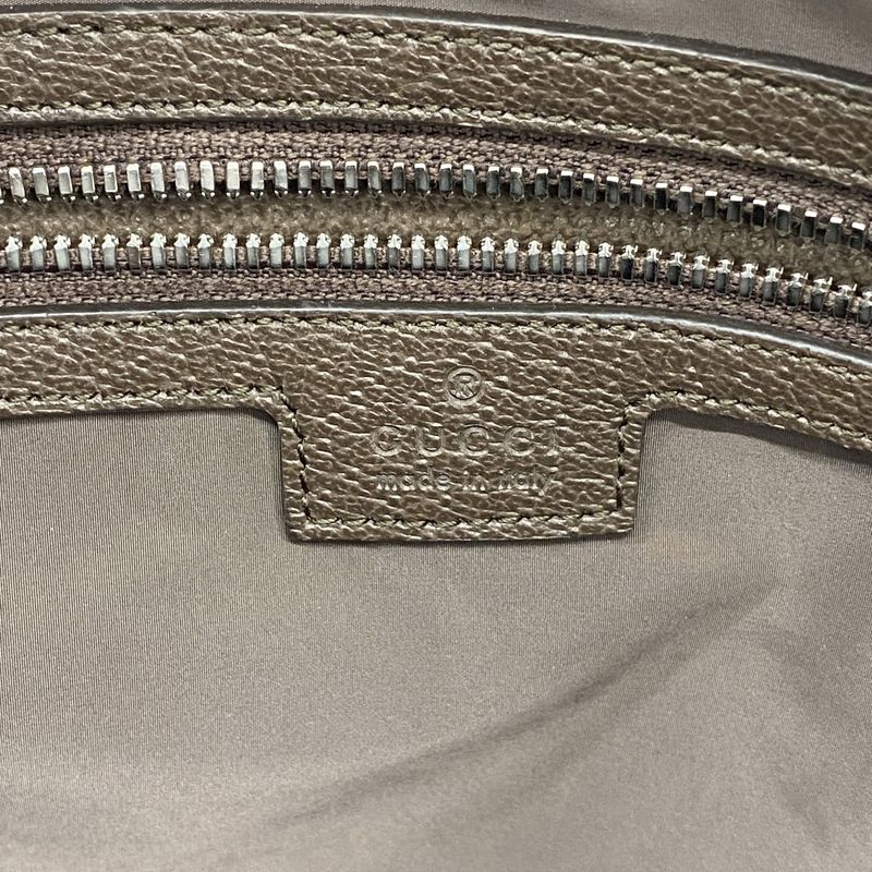 Gucci Tote Bag GG Supreme Sherry Line 763287 PVC Brown Silver Hardware Women