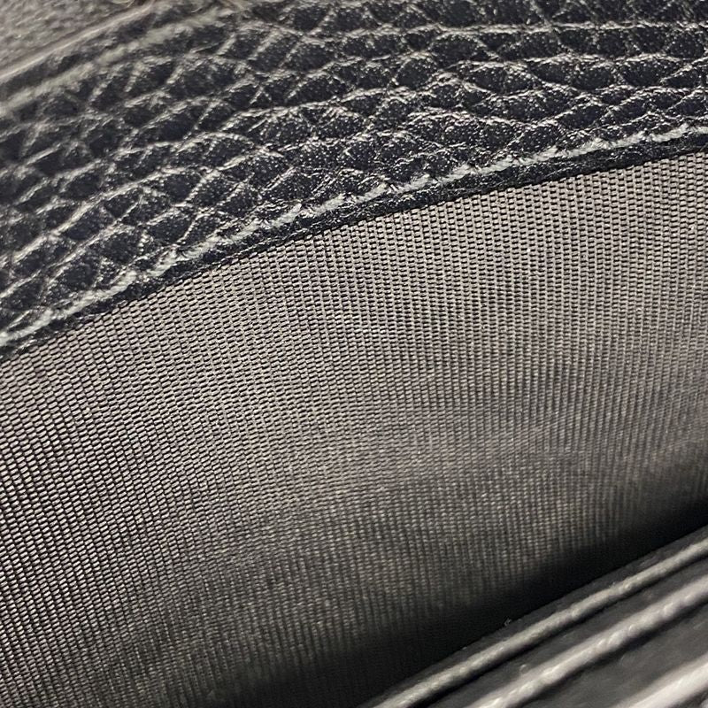 Gucci Long Wallet 481727 Leather Black Silver Hardware Women