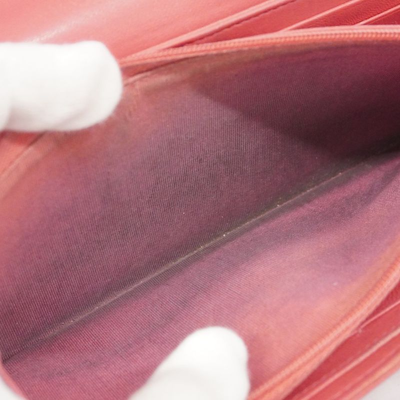 Chanel Long Wallet Matelasse Lambskin Pink Silver Hardware Women