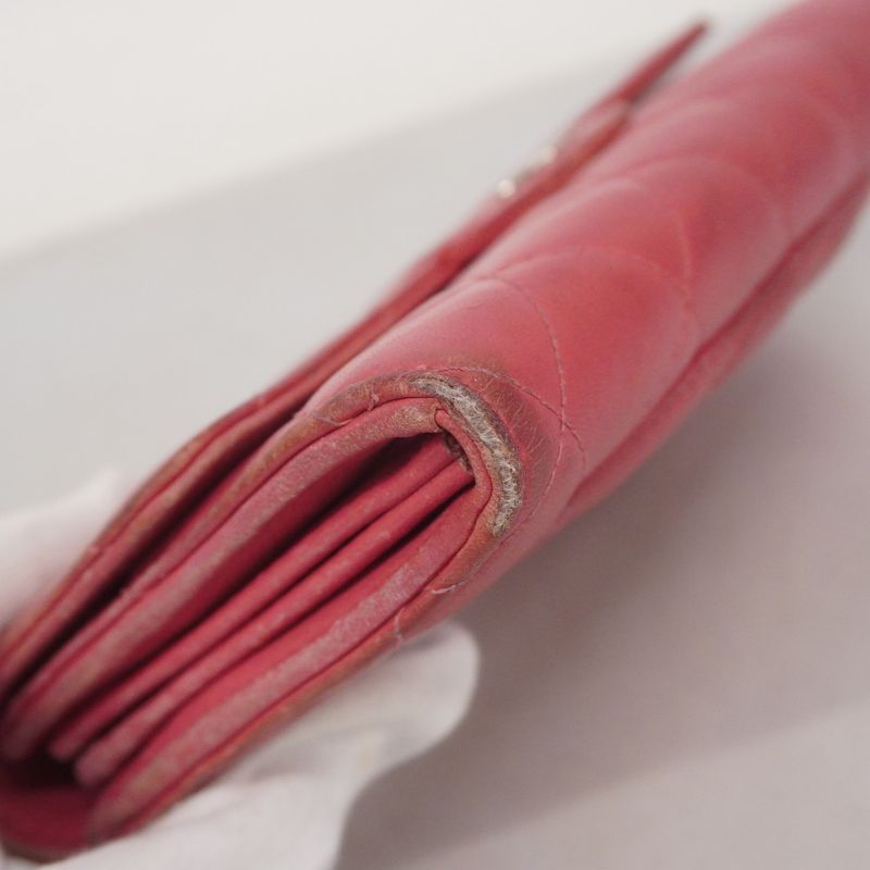 Chanel Long Wallet Matelasse Lambskin Pink Silver Hardware Women